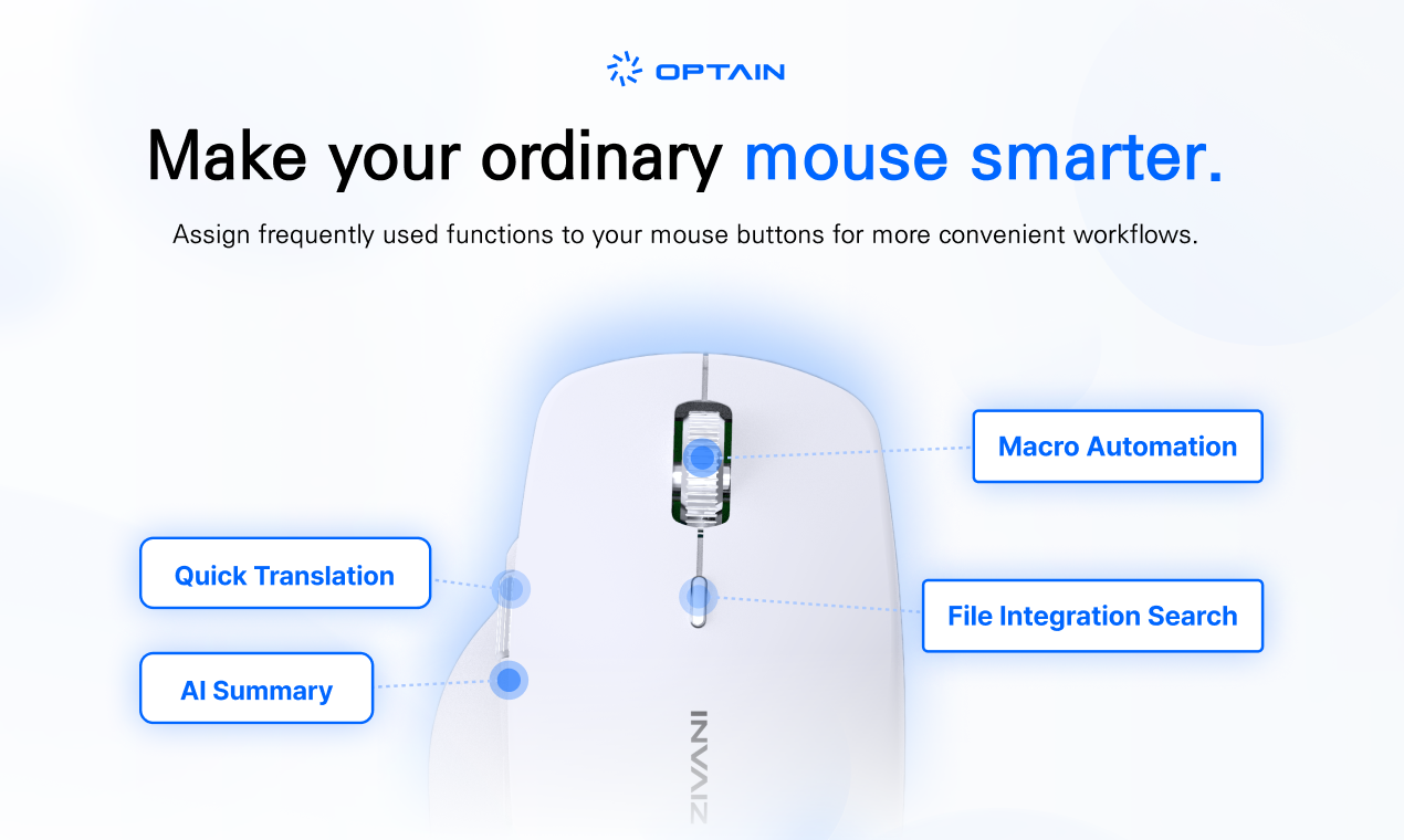 Mídia 2 de Optain beta -Upgrade seu mouse comum - Atualize seu mouse comum