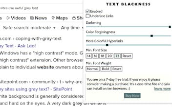 Text Blackness Browser Extension gallery image