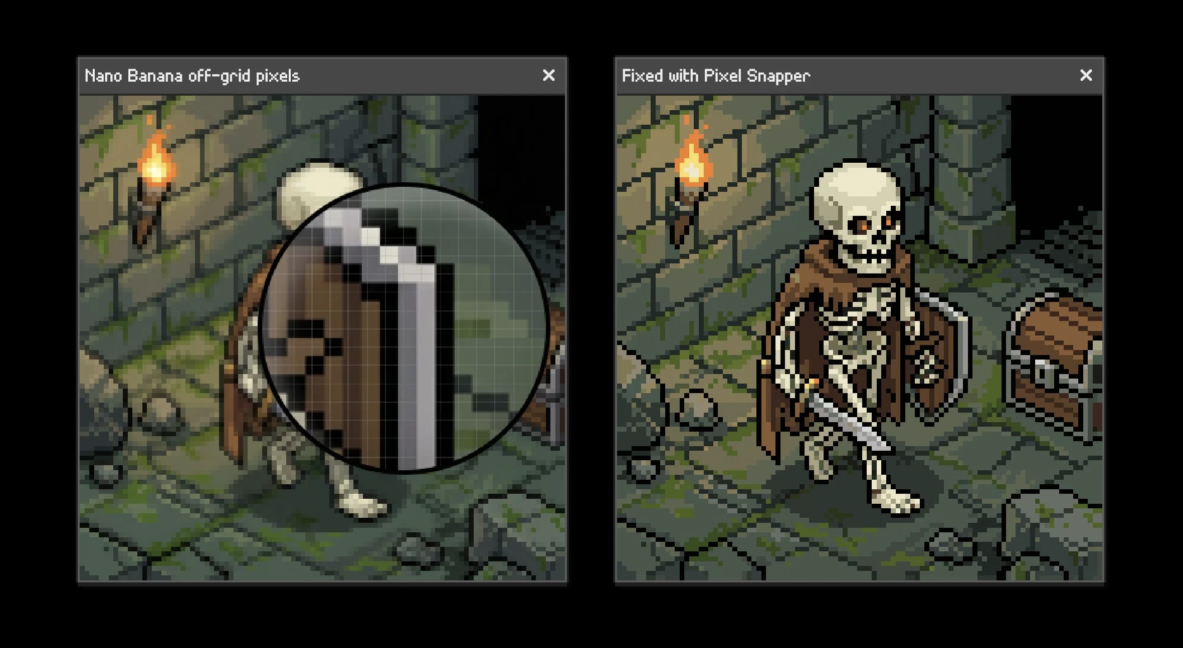 startuptile Pixel Snapper-Editor to clean up AI-generated pixel art 
