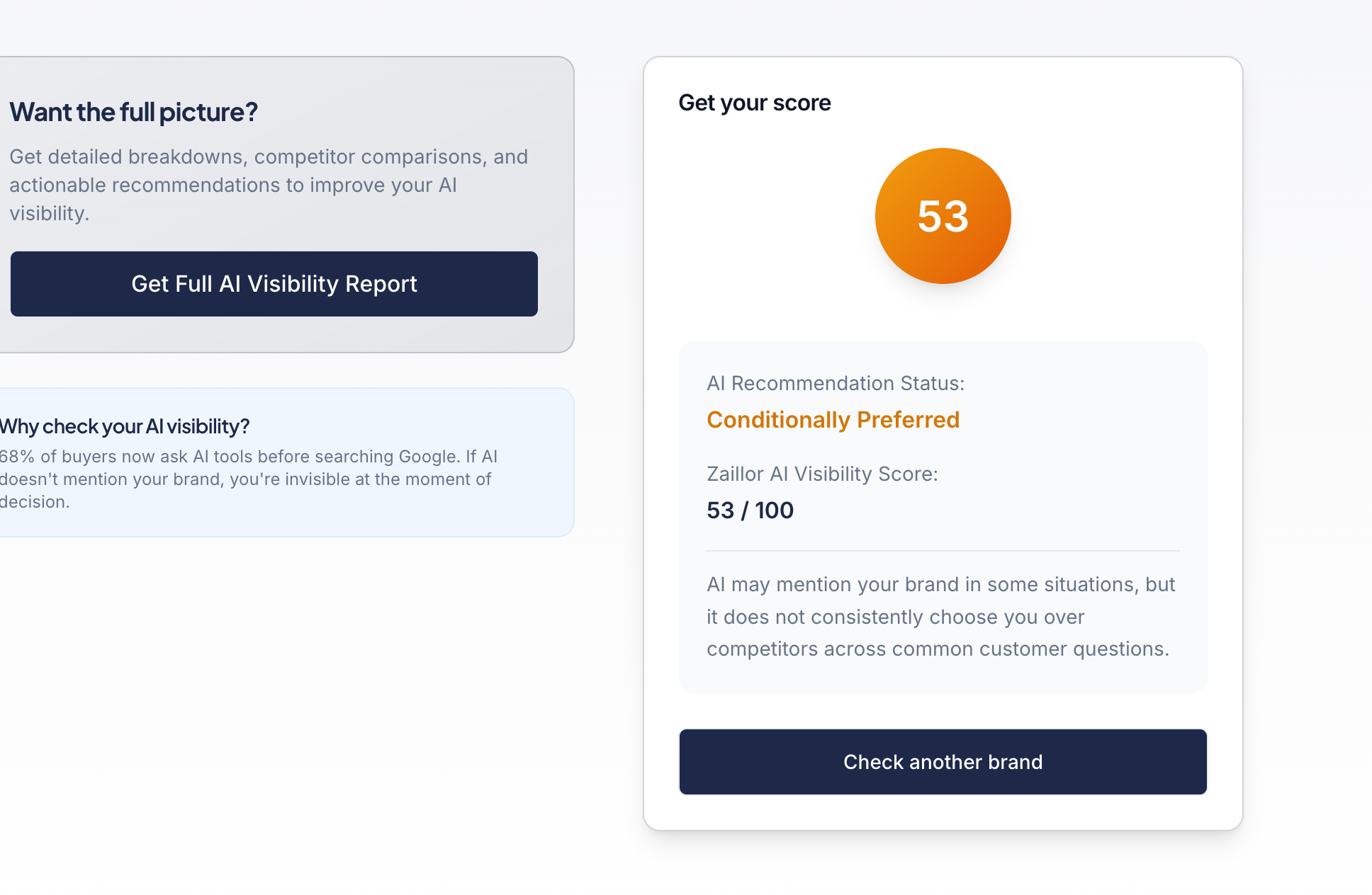 Zaillor AI Visibility Score & Report gallery image