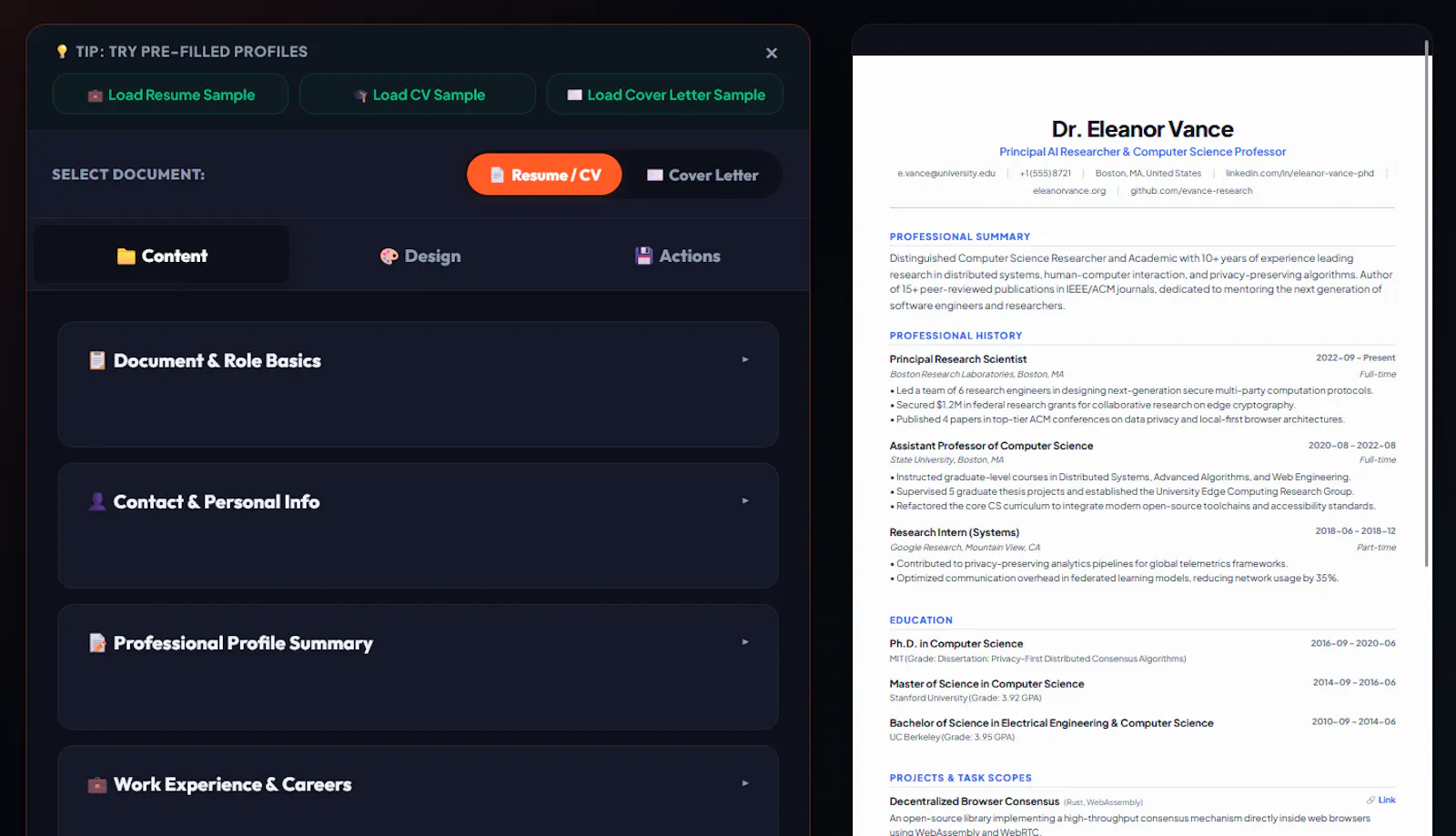 Free Resume, CV & Cover Letter Builder screenshot 5