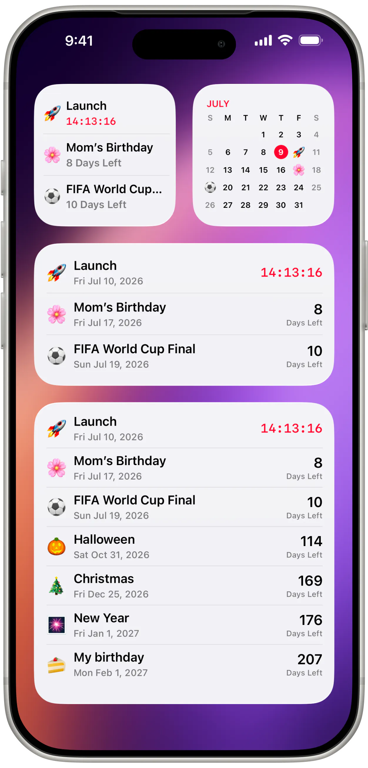 Day Grid - Countdown Widget gallery image