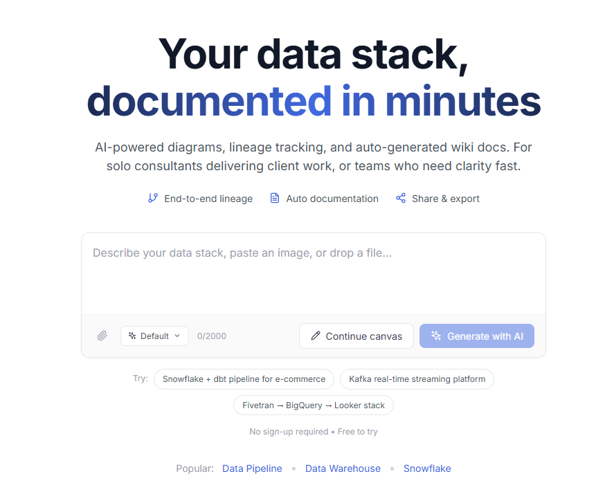Datadef - Main product screenshot demonstrating key features and user interface