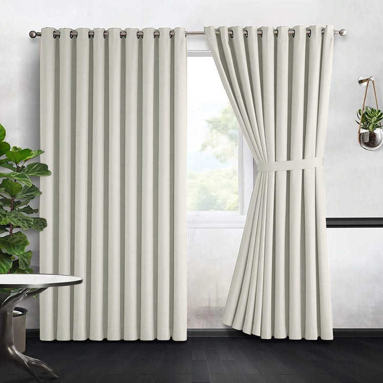 Cream Thermal Blackout Eyelet Curtains gallery image
