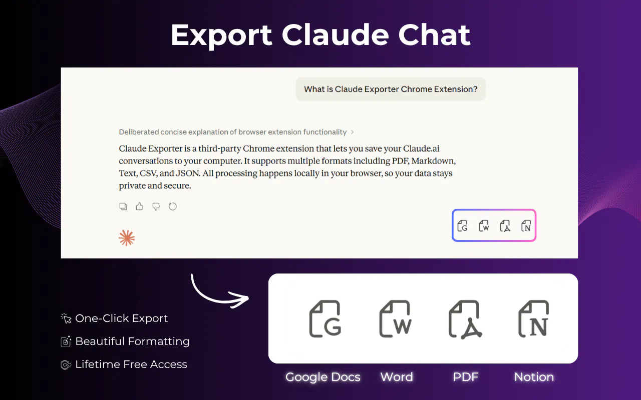 Claude Exporter: Save Claude Chat のプロダクトバナー