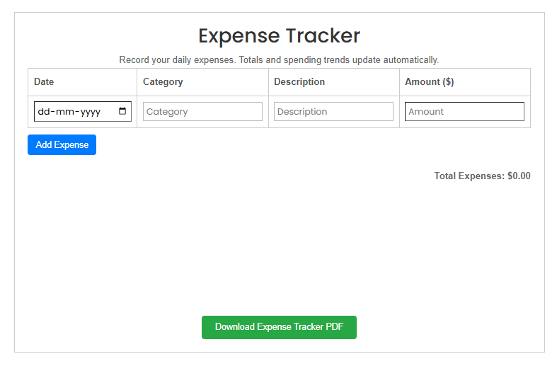 Smart PDF Expense Tracker Tool media 1