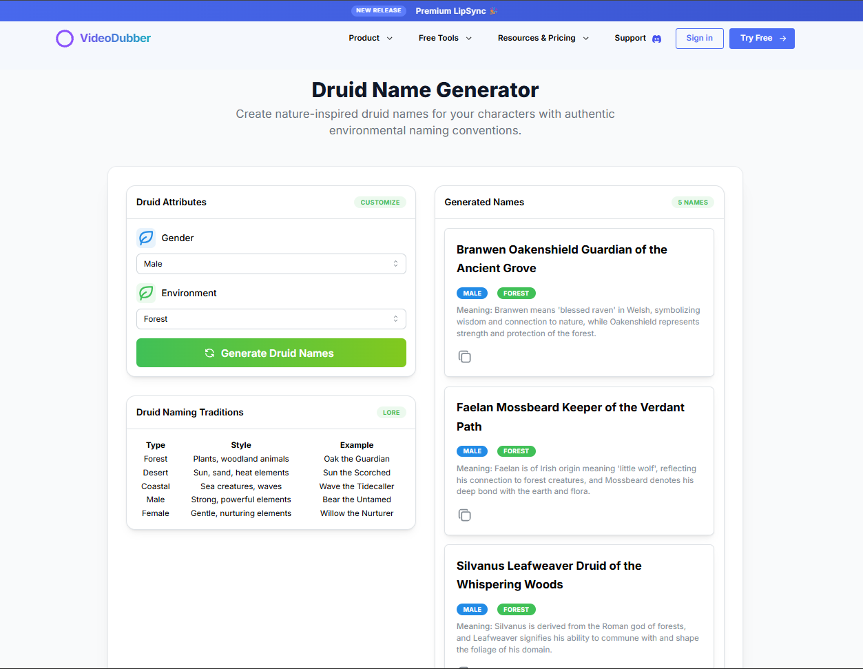 Druid Name Generator gallery image