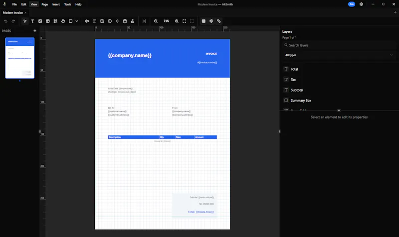InkSmith - PDF Template Designer screenshot 3