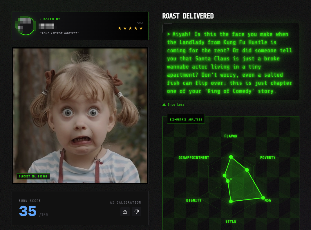 roastme-Gemini - Screenshot 5 showing product features and functionality