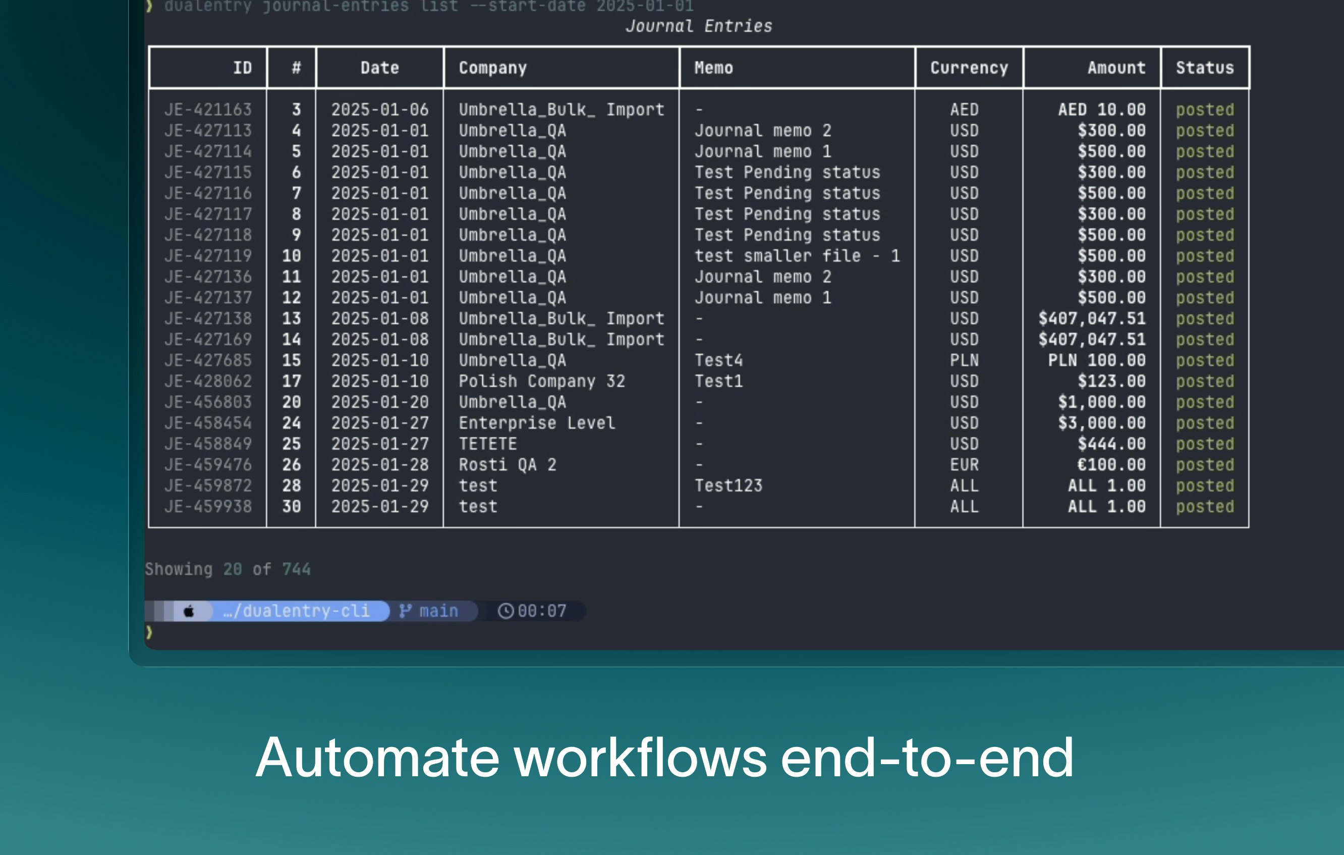 DualEntry CLI gallery image