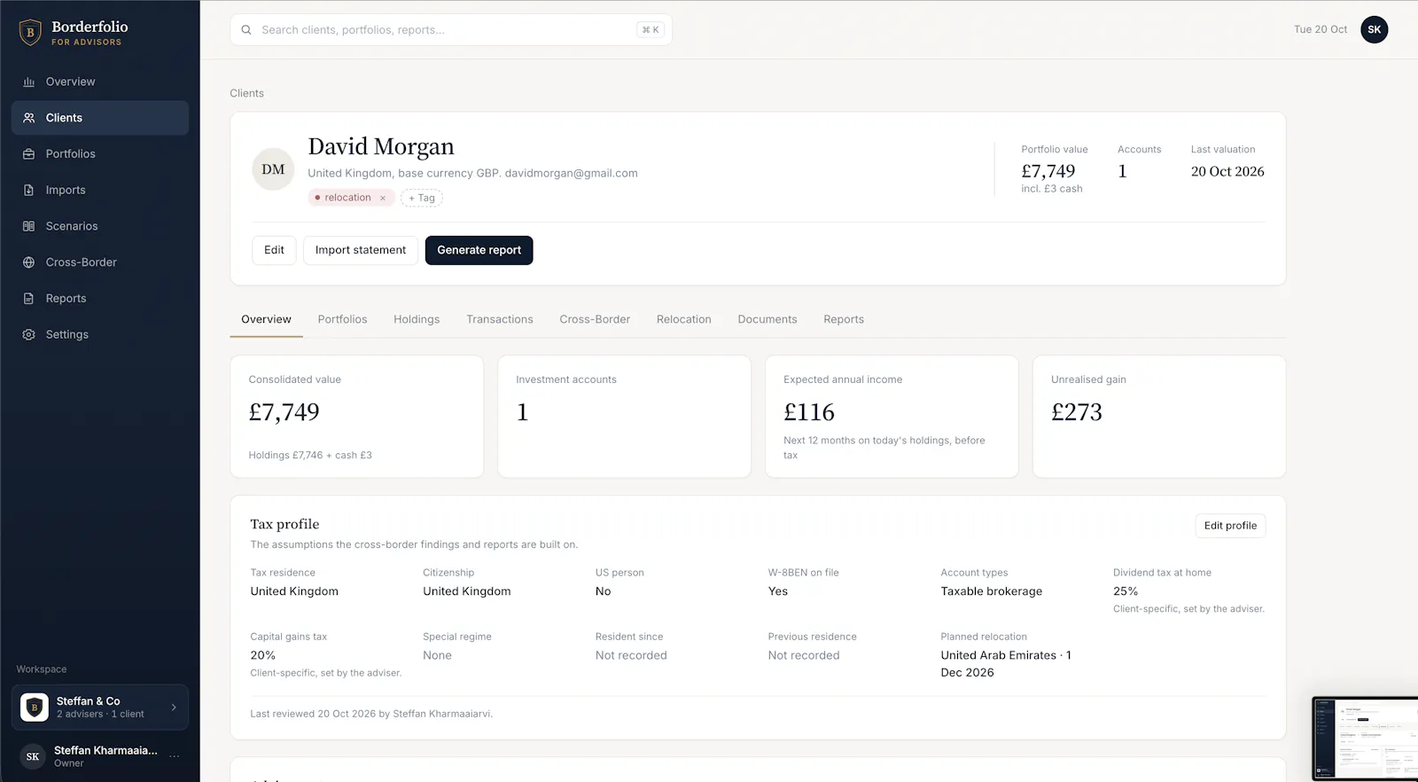 Borderfolio for Advisors screenshot 5