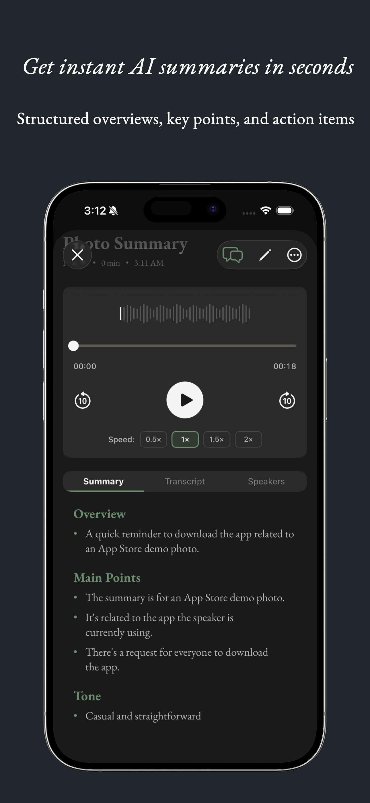 SpeakSummarize gallery image