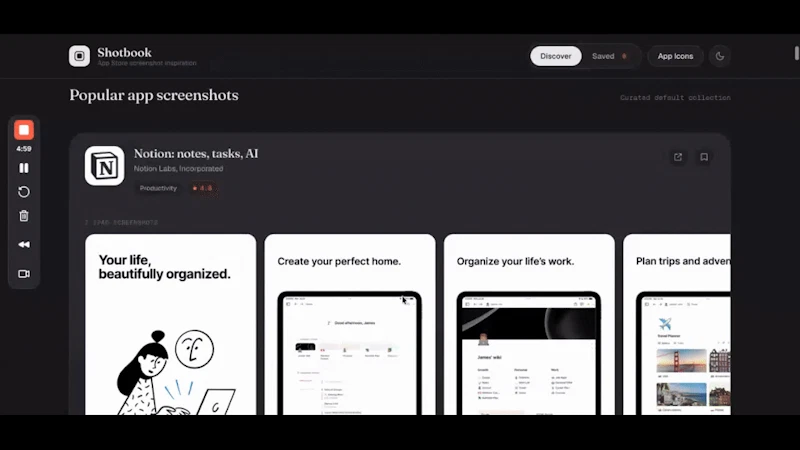 Shotbook screenshot 1 (video preview)