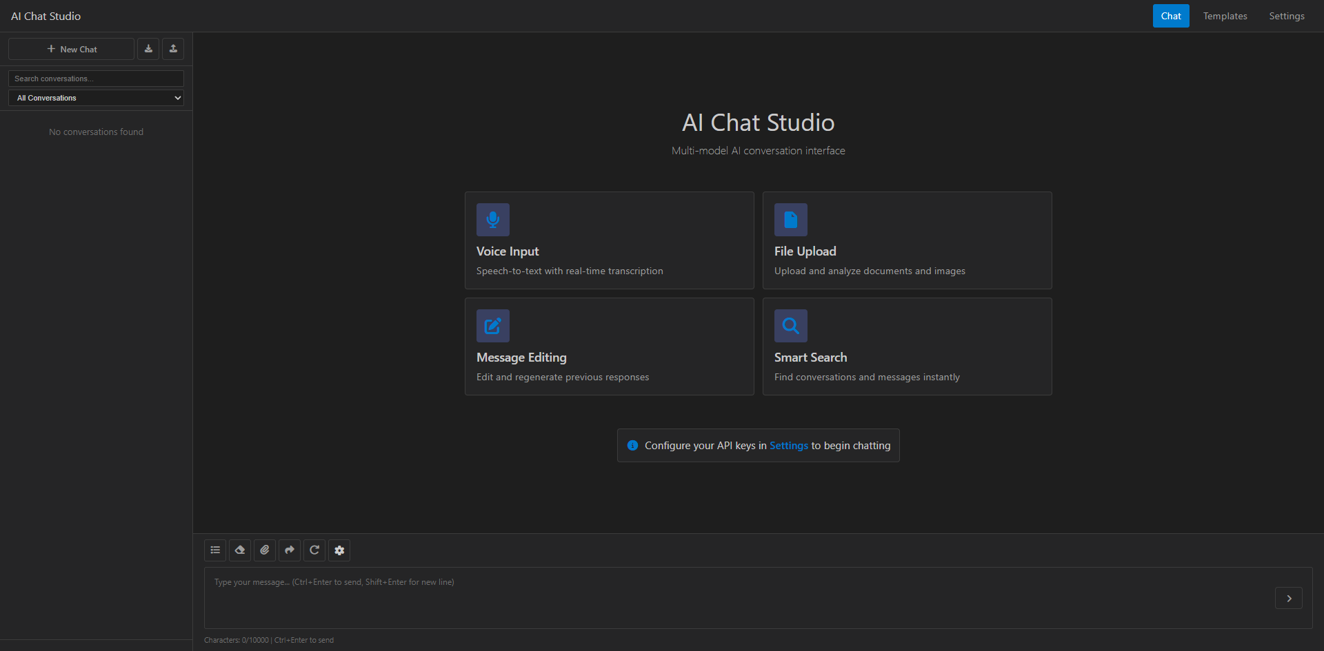 AI Chat Studio - Main product screenshot demonstrating key features and user interface