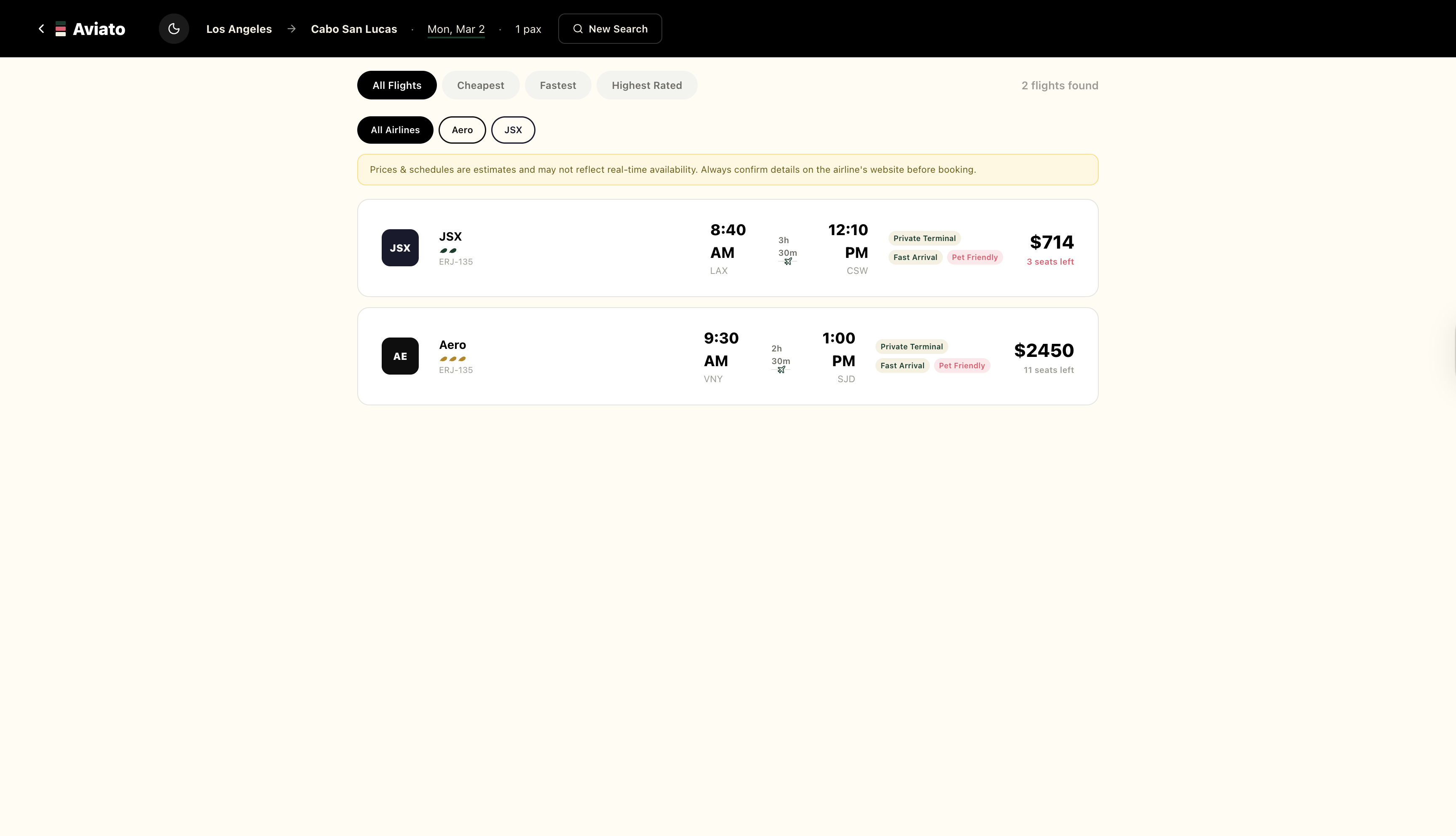 Aviato - Screenshot 3 showing product features and functionality