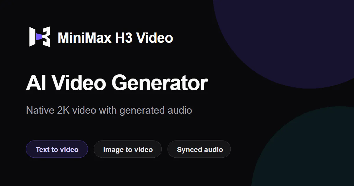 MiniMax H3 Video gallery image