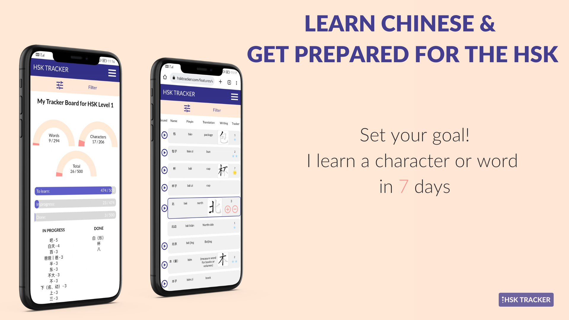 وسائط HSK Tracker - الاستعداد لـ HSK من خلال تتبع تقدمك 1