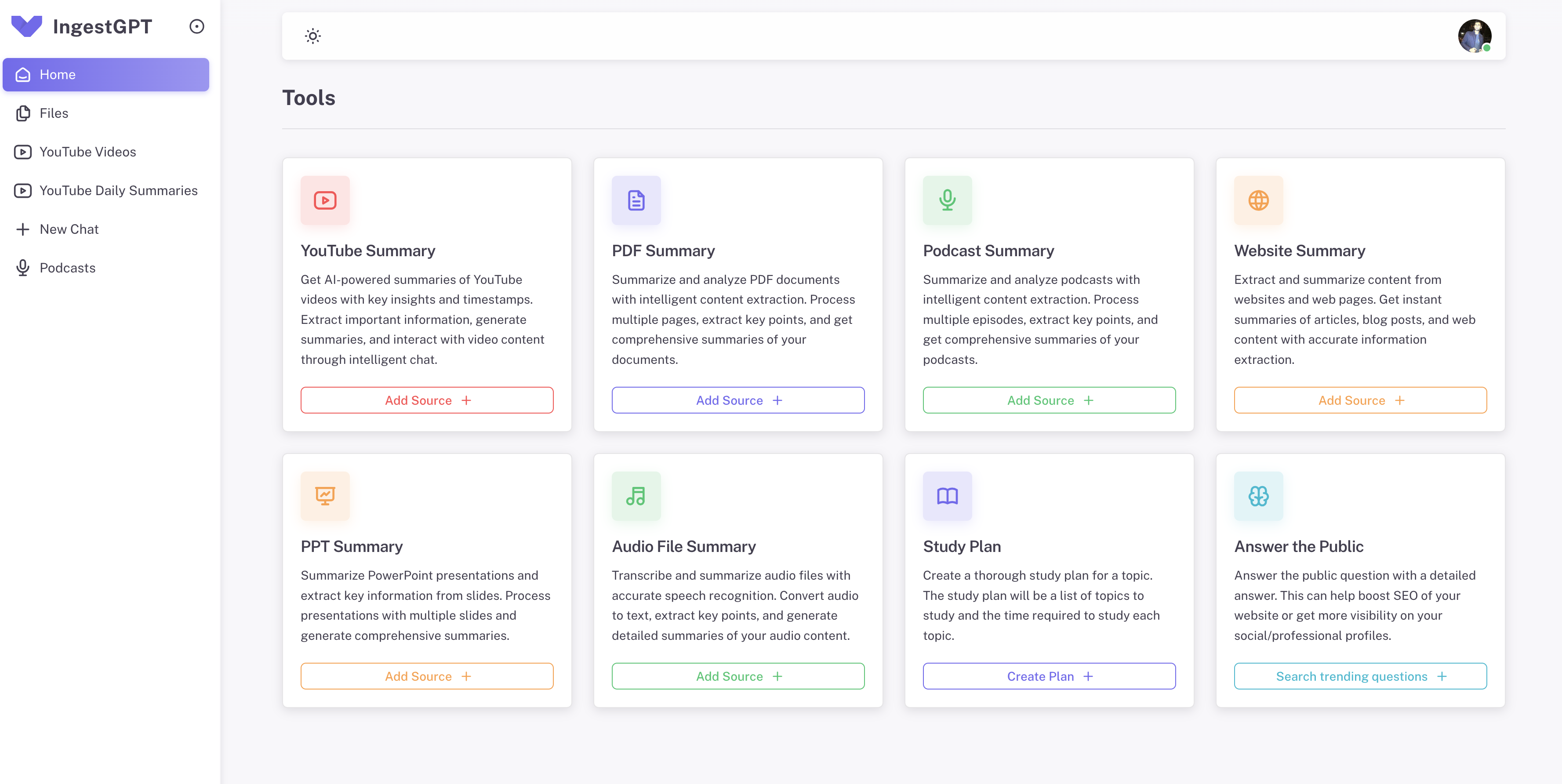 IngestGPT - Screenshot 2 showing product features and functionality