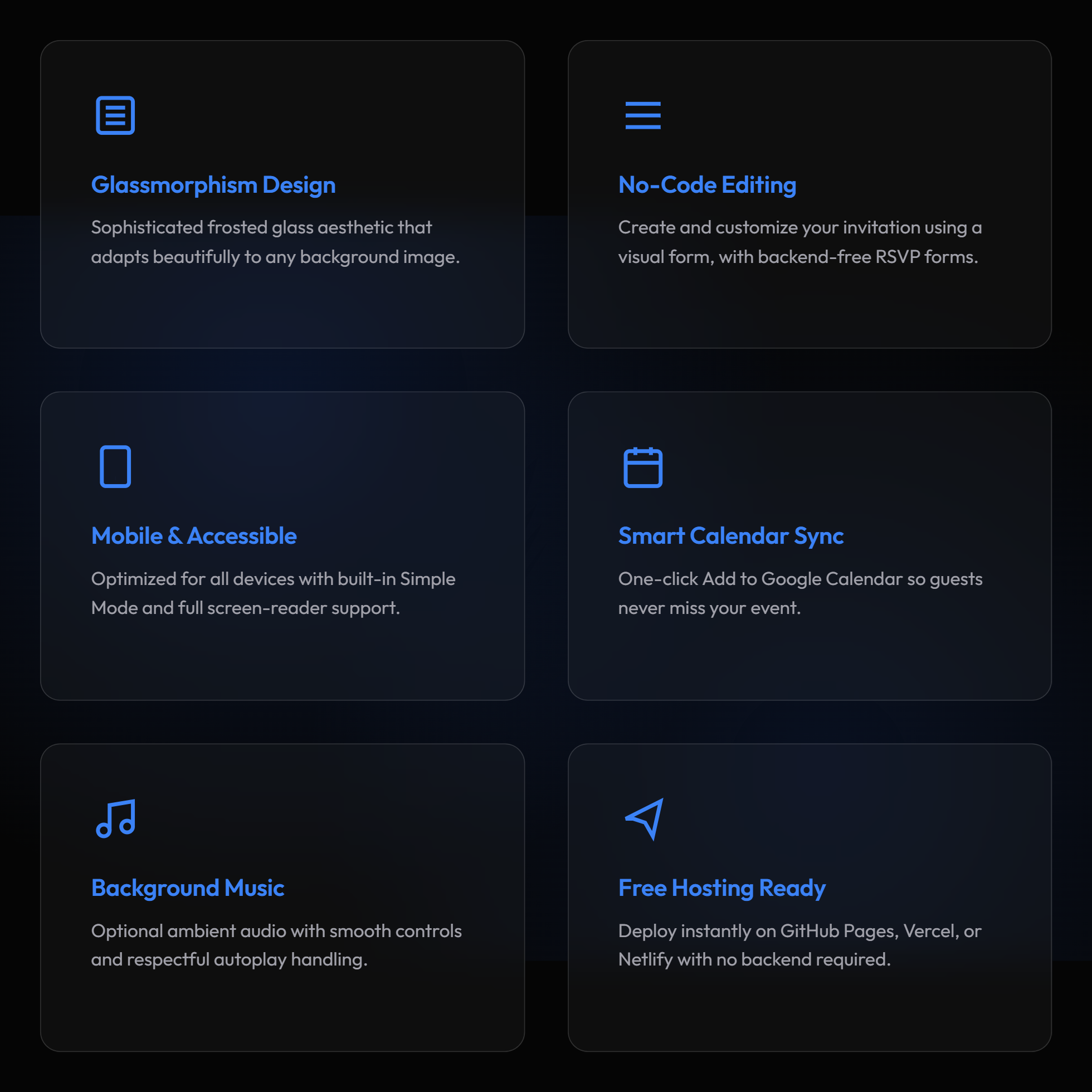 Invitation Website Template - Screenshot 2 showing product features and functionality