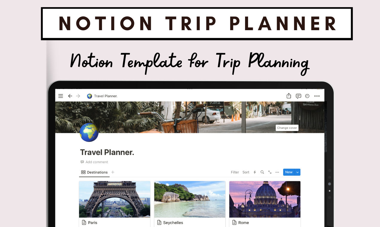 Trip Planner Notion -sjabloon - Waar ideeën vluchten en reizen beginnen media 2