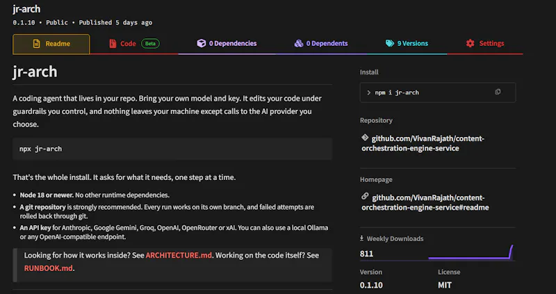 Jr-Arch screenshot 1