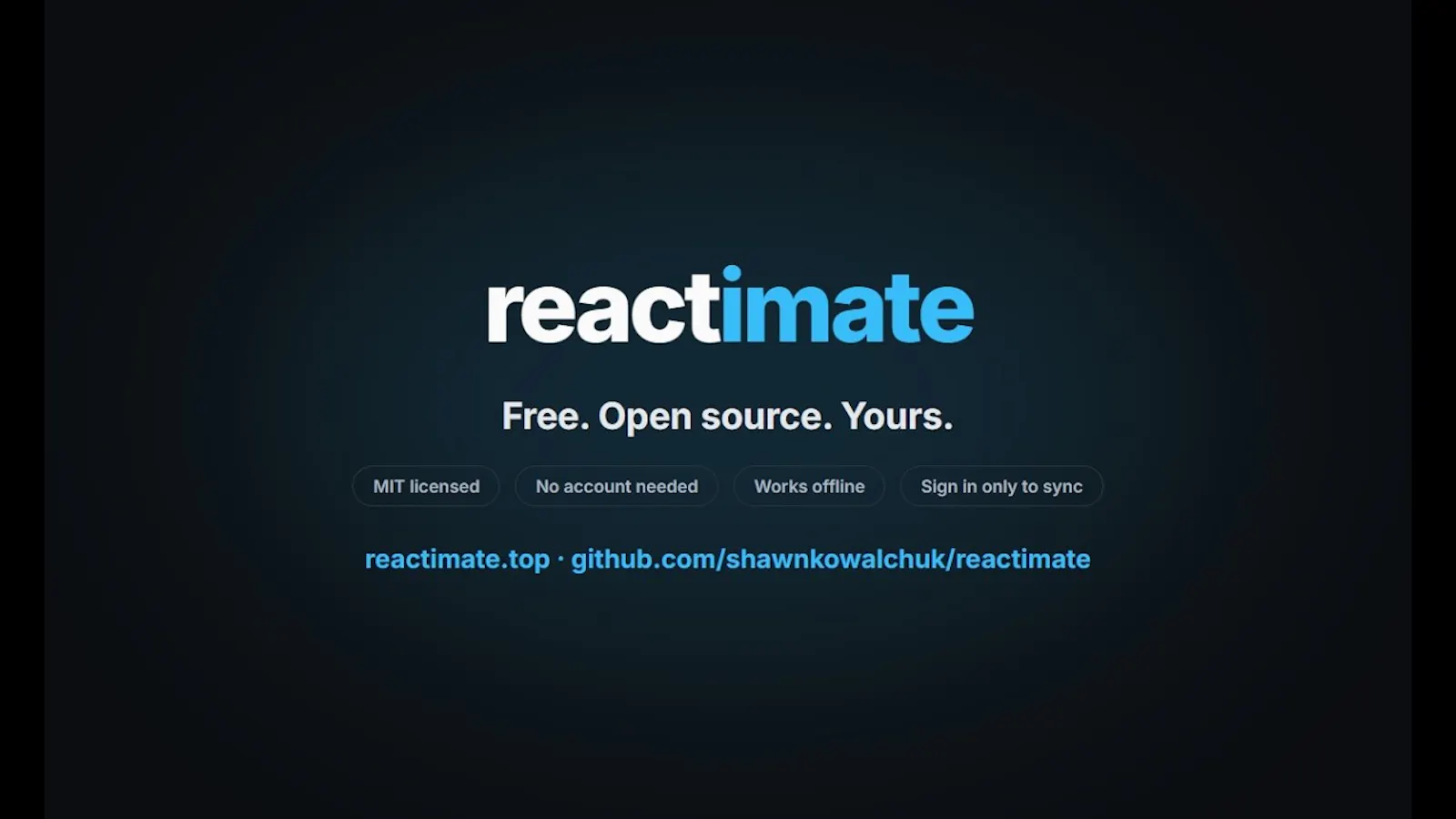 Reactimate screenshot 1 (video preview)