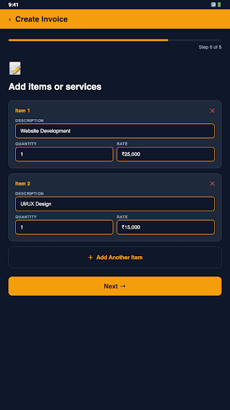 QuikInvoice - Main product screenshot demonstrating key features and user interface