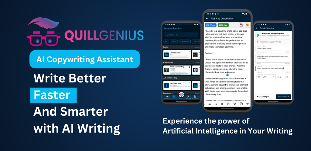 Quillgenius - Assistente de redação de AI media 1