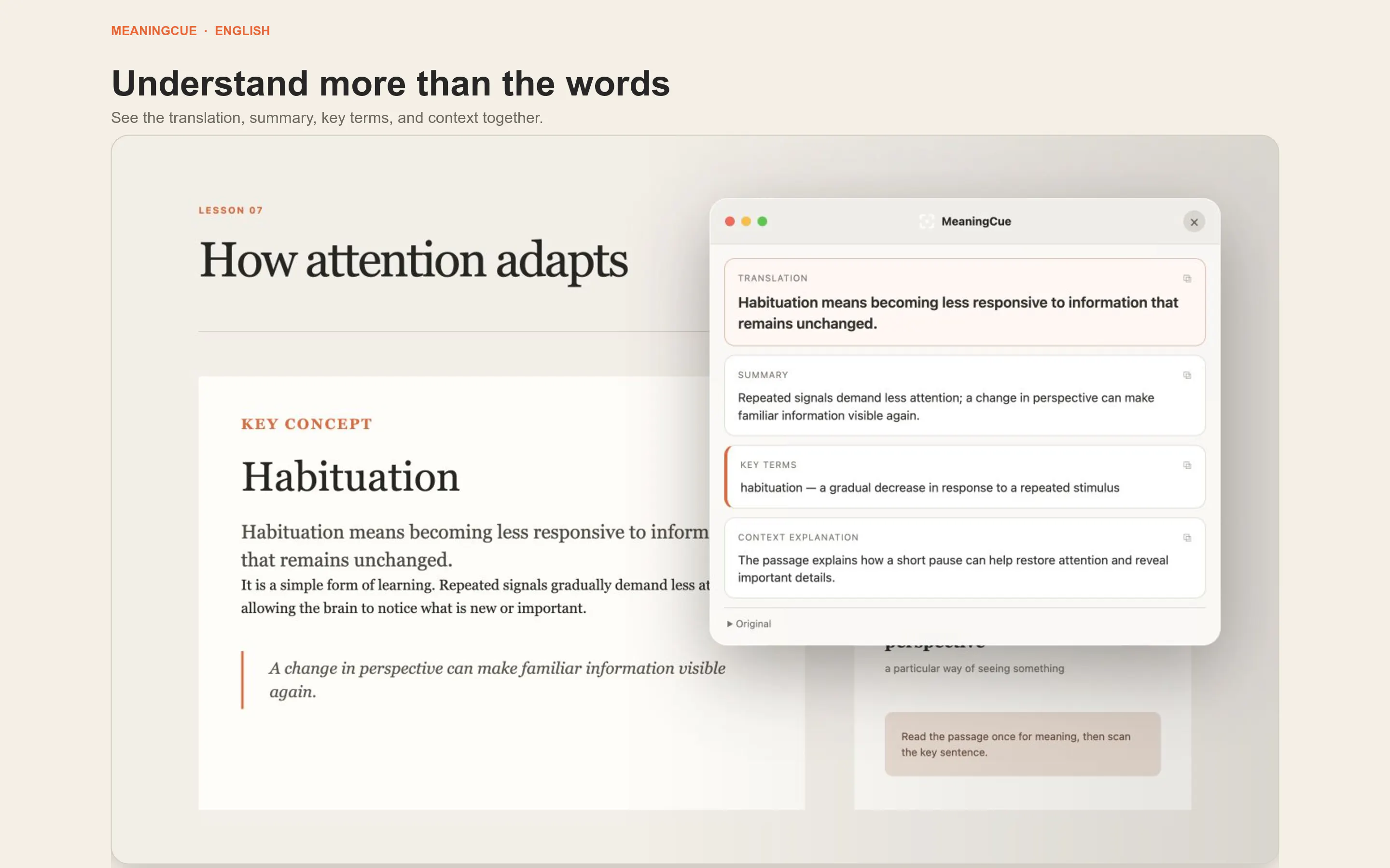 MeaningCue screenshot