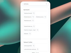 German thesaurus tool: Fast & Free gallery image