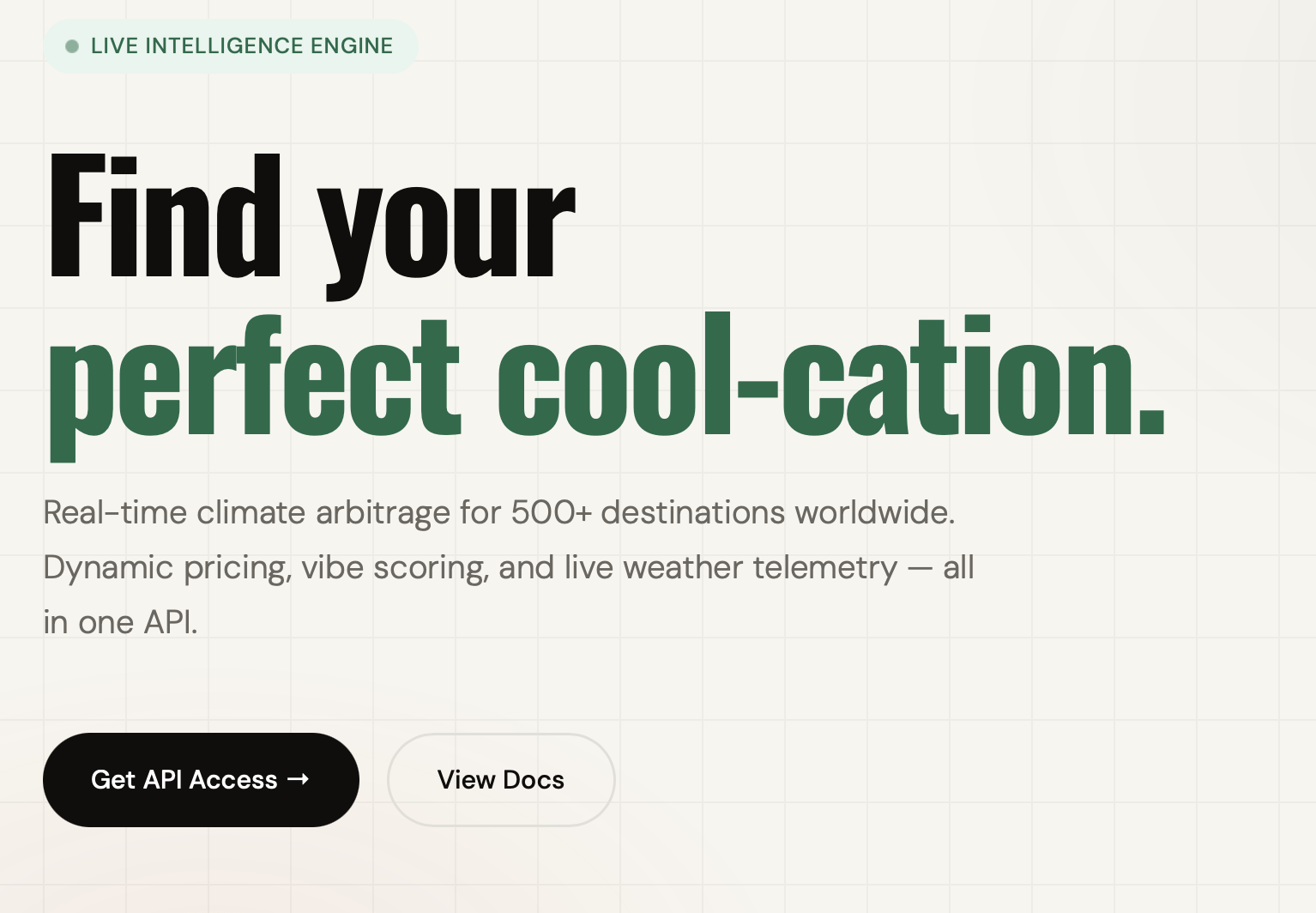 VibeTravel — Climate Intelligence API gallery image