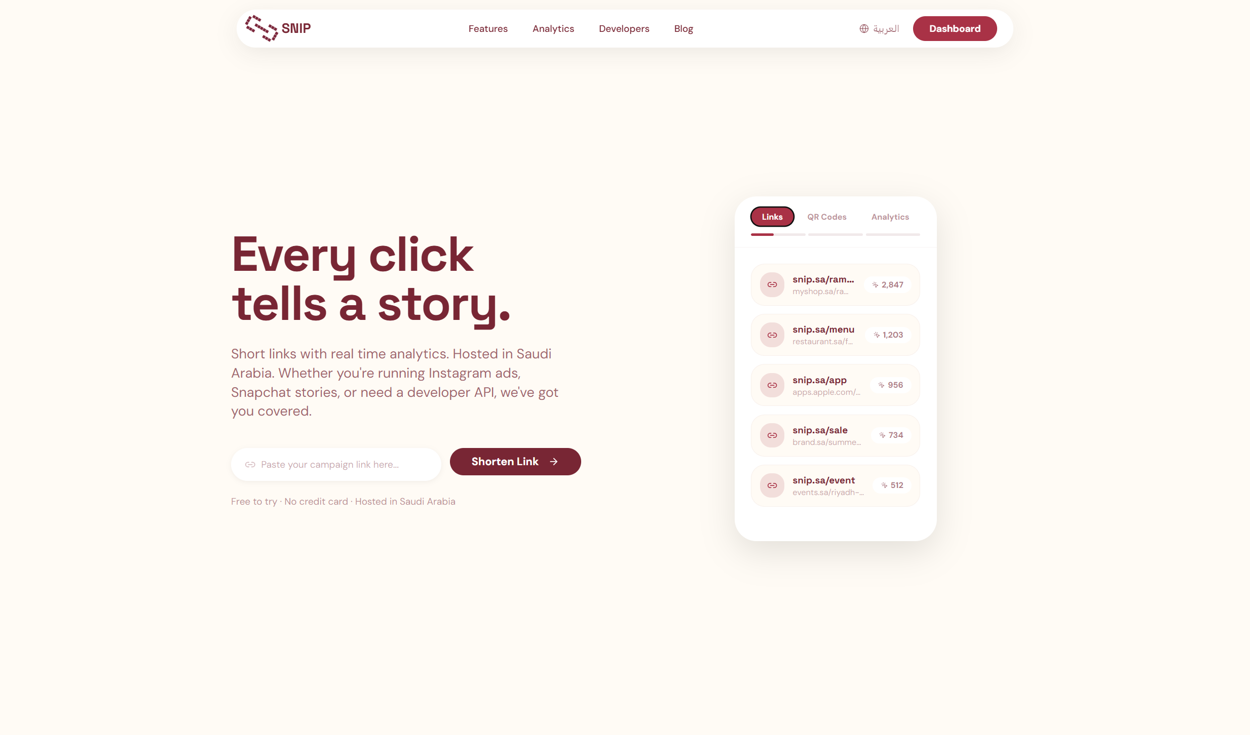 snip.sa —Smart URL Shortener for KSA gallery image