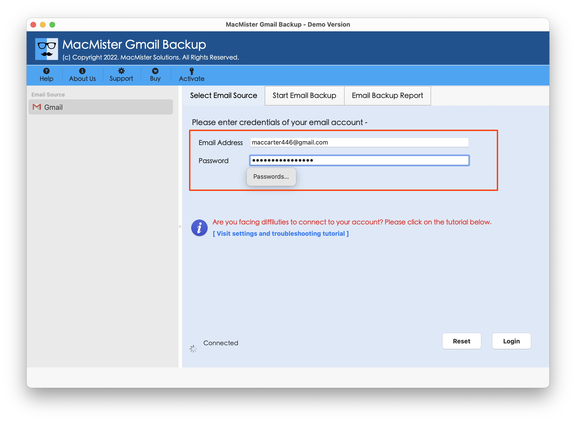 Mac için MacMister Gmail yedekleme aracı - Mac'teki Gmail e -postalarını 15 kaydetme seçeneğine doğrudan indirin medya 1