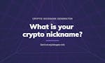 Crypto Nickname Generator image