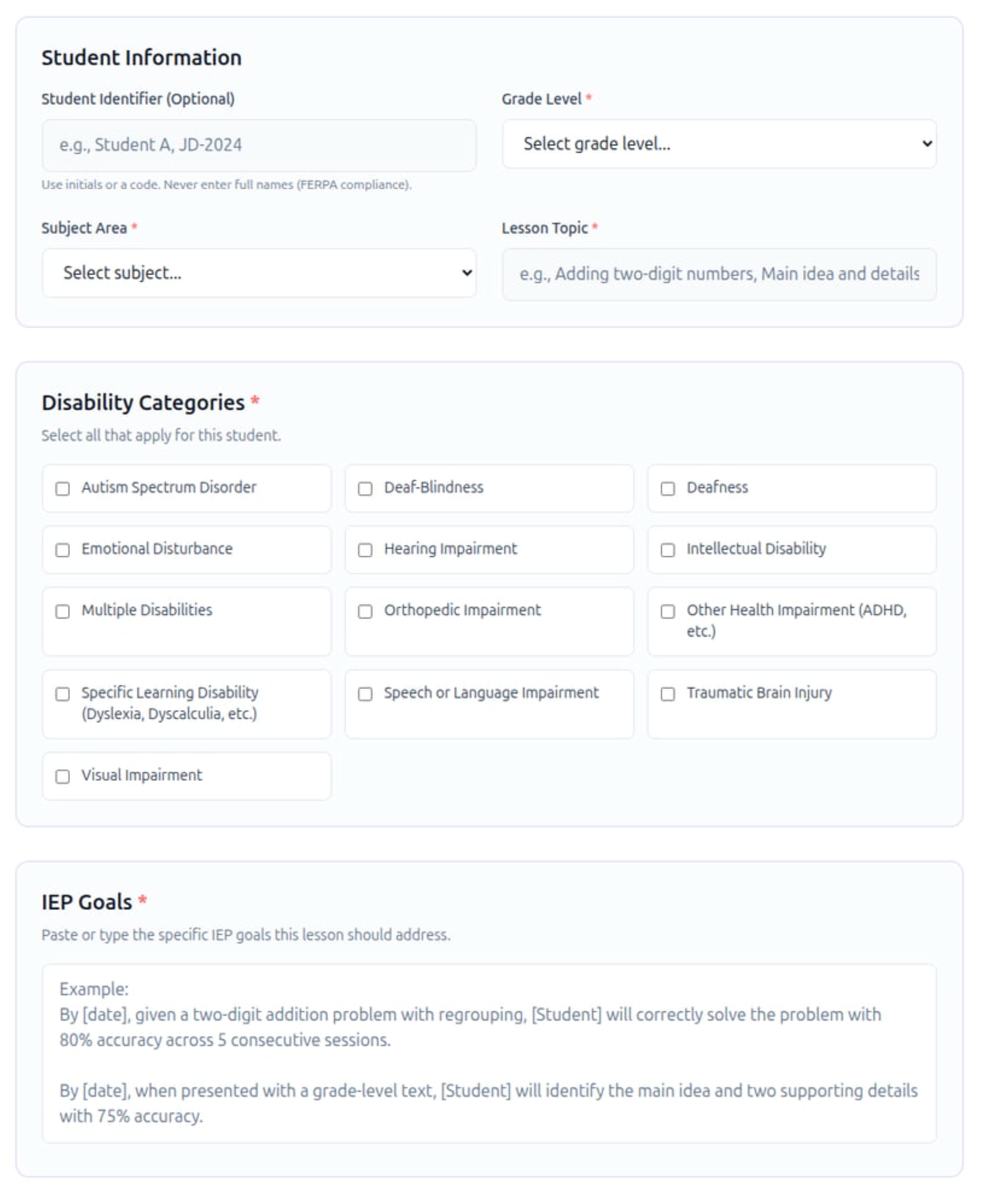 SPED Lesson Planner - Screenshot 2 showing product features and functionality