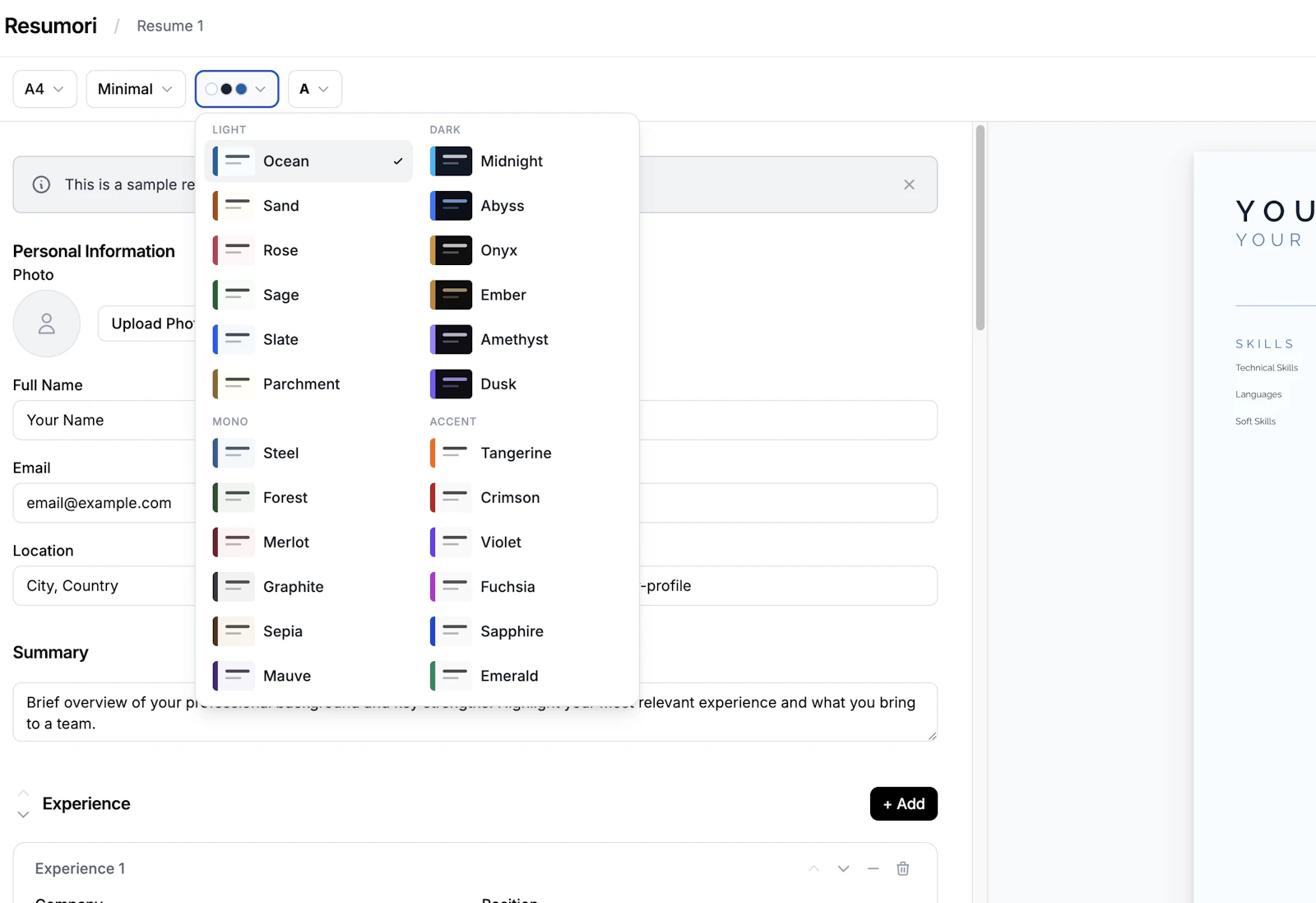 Resumori screenshot 5