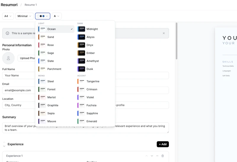 Resumori screenshot 5