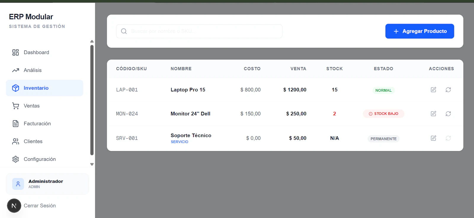 Sistema ERP  screenshot 3