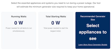 Generator Sizing Calculator gallery image