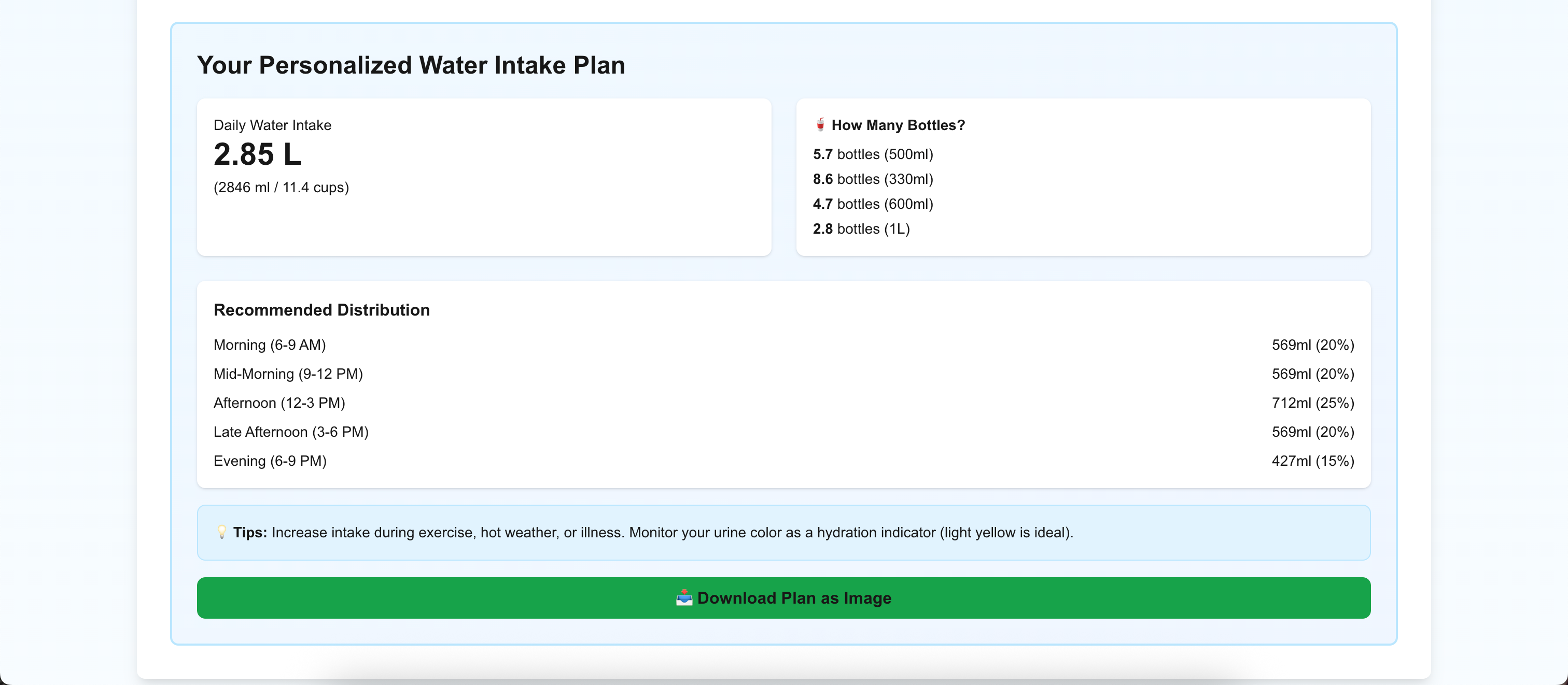 Daily Water Calculator - Screenshot 3 preview