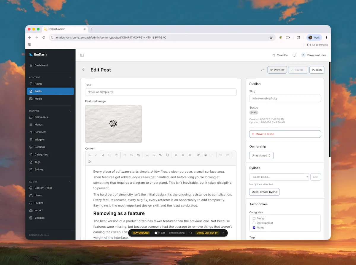EmDash CMS