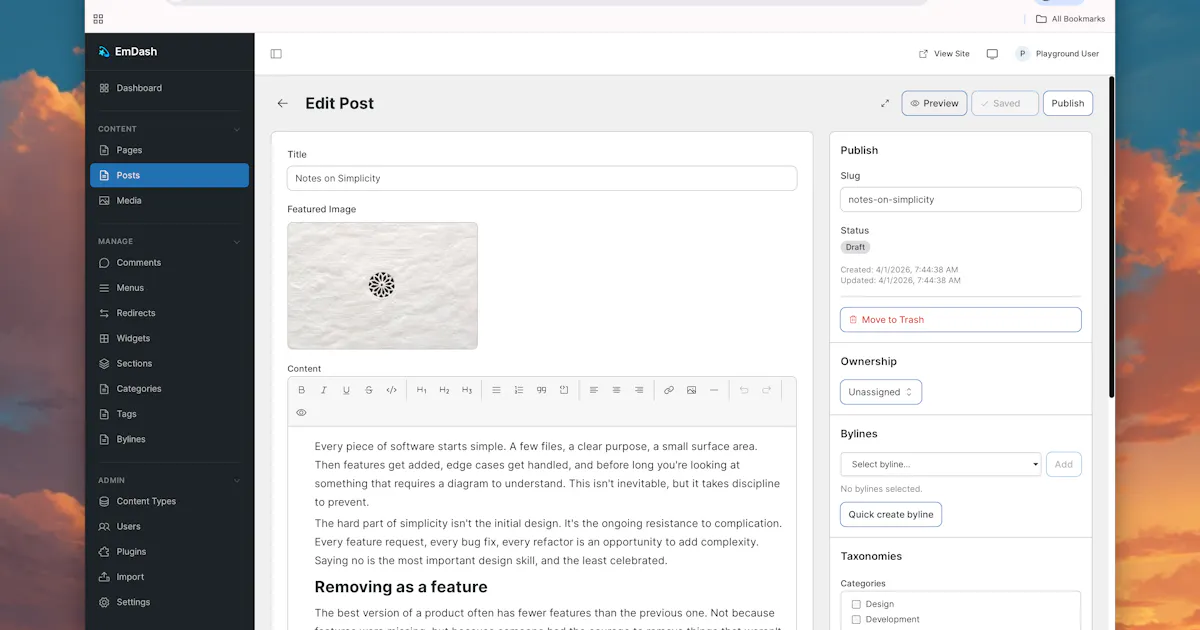 EmDash CMS