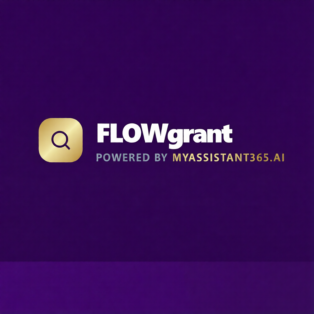FLOWgrant.ai - Product Hunt launch logo and brand identity