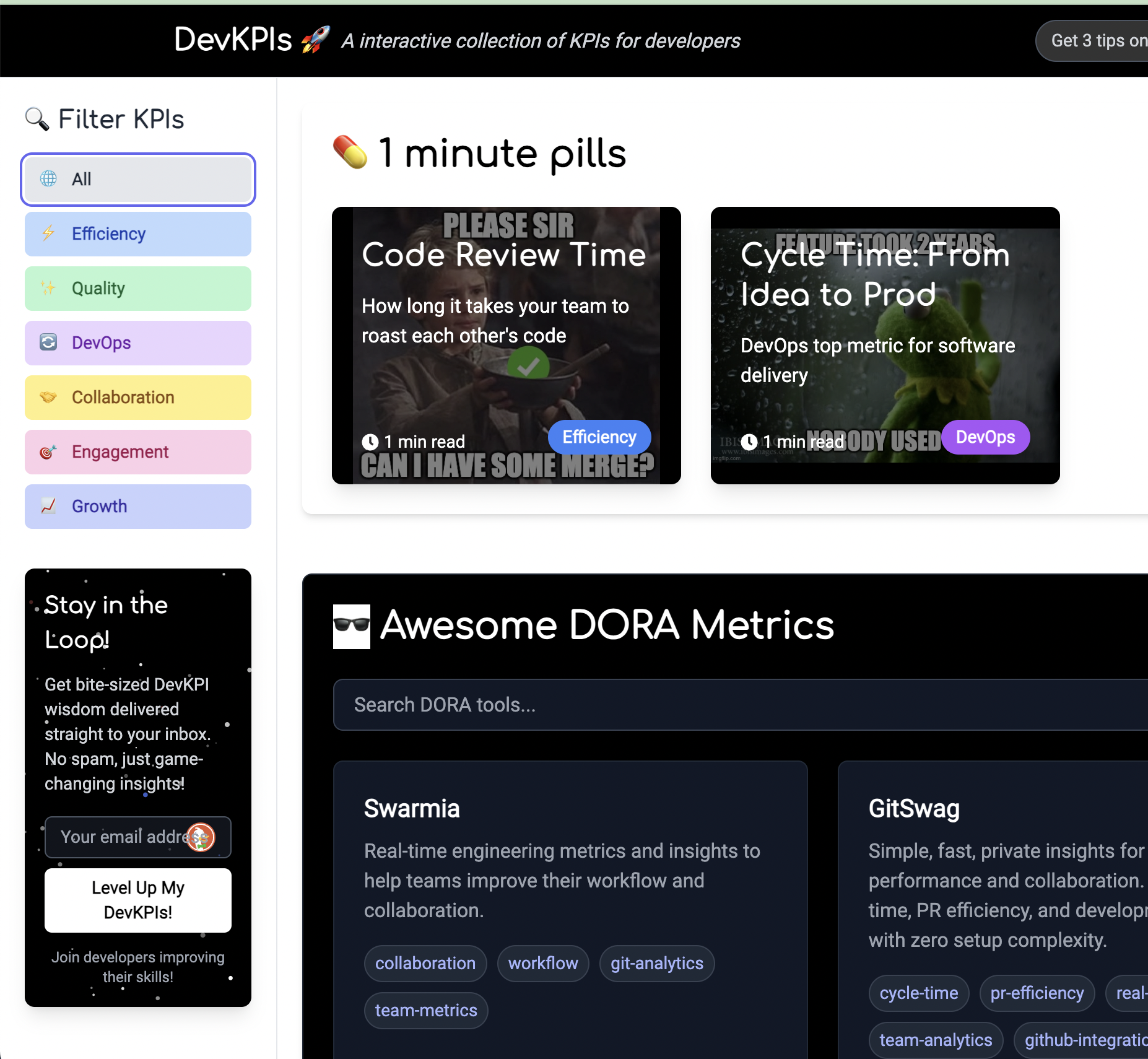 Devkpis: colección de kpis gratis - Una colección interactiva de KPI para desarrolladores media 1