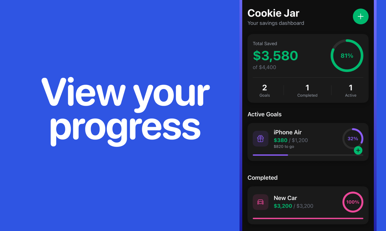 Cookie Jar Savings - Screenshot 4 showing product features and functionality