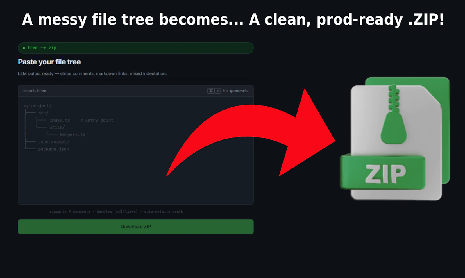 Tree2Zip screenshot 2