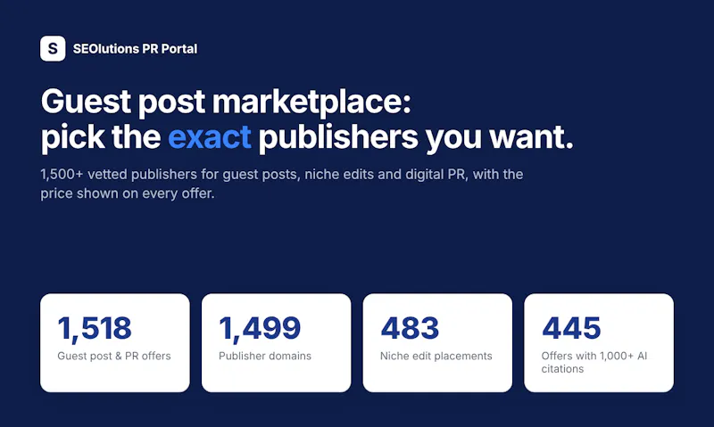 SEOlutions PR Portal screenshot 2