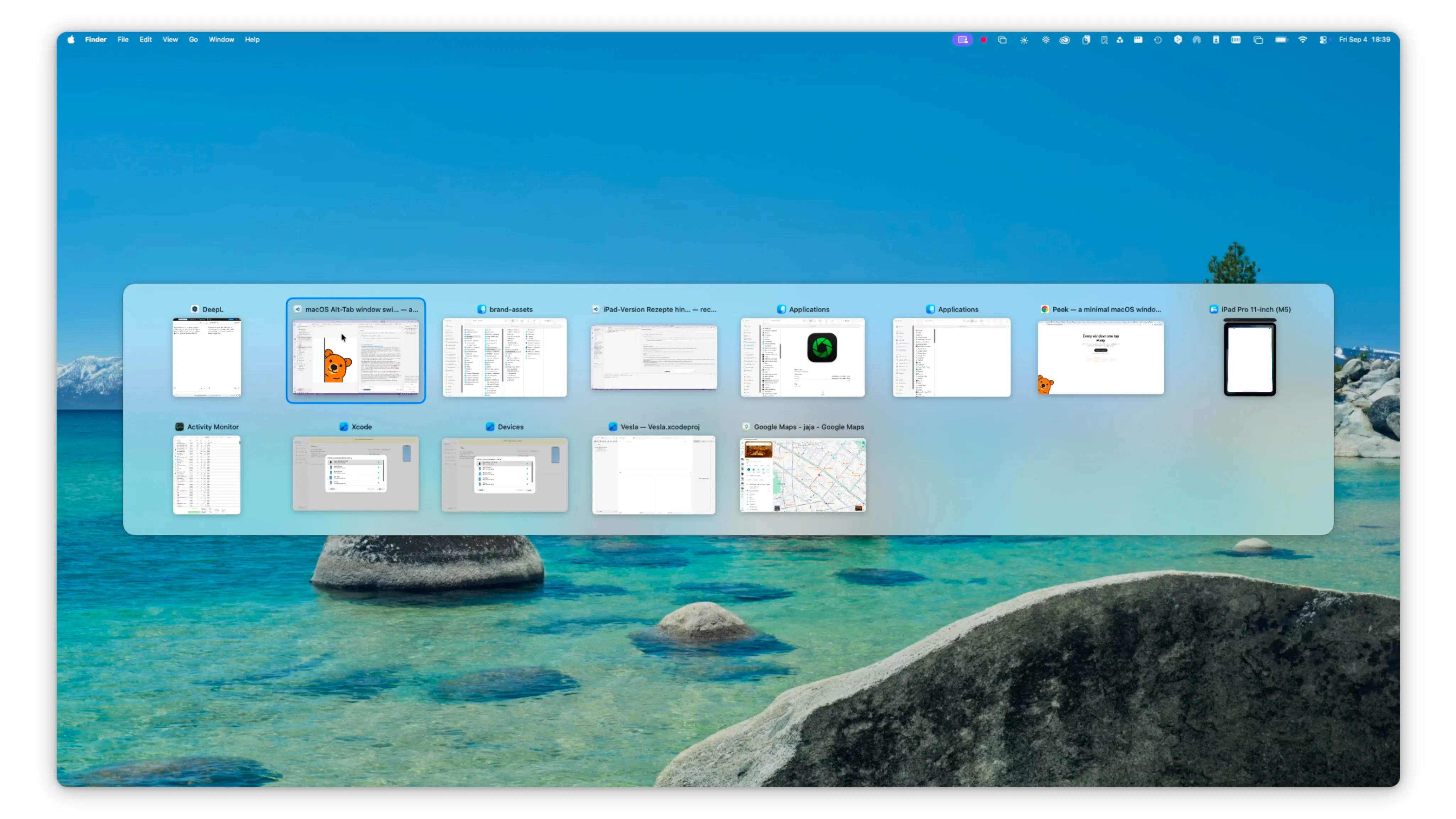 Peek — a minimal macOS window switcher gallery image