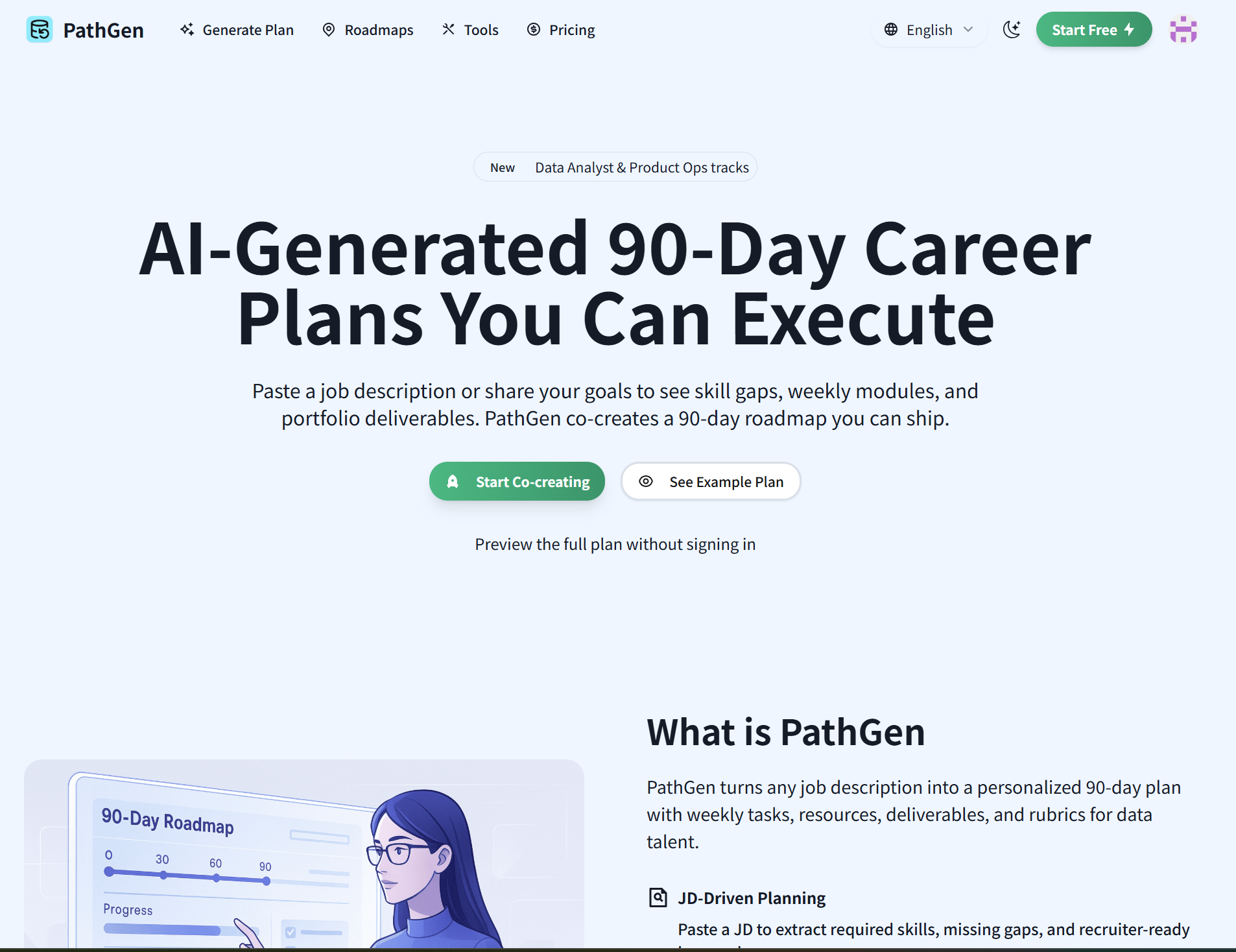 PathGen - Main product screenshot demonstrating key features and user interface