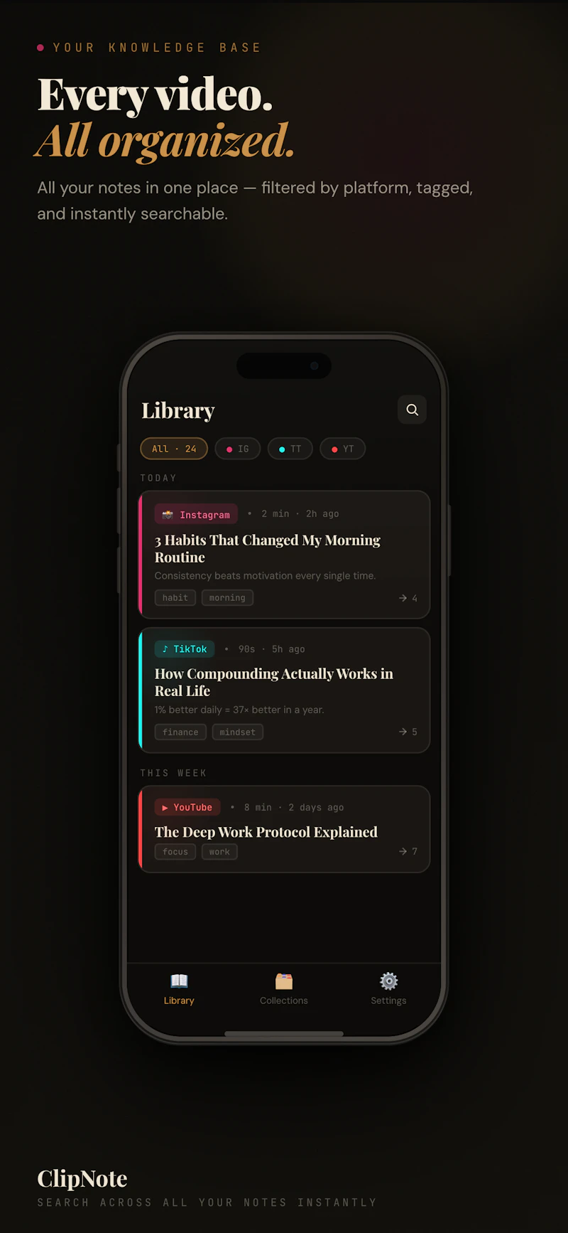ClipNote — Turn shared videos into notes screenshot 4